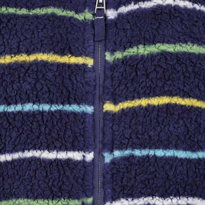 Navy-Green - Side - Lazy Jacks Womens-Ladies Fleece Jacket