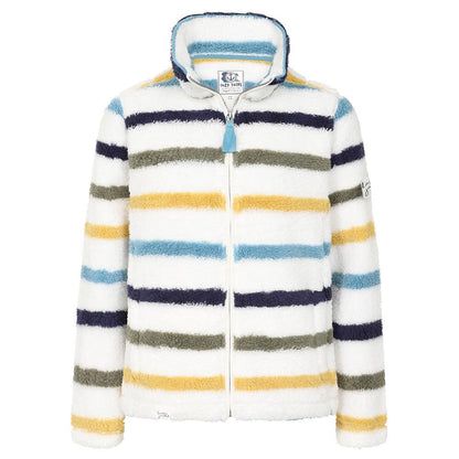 White-Khaki - Front - Lazy Jacks Womens-Ladies Fleece Jacket