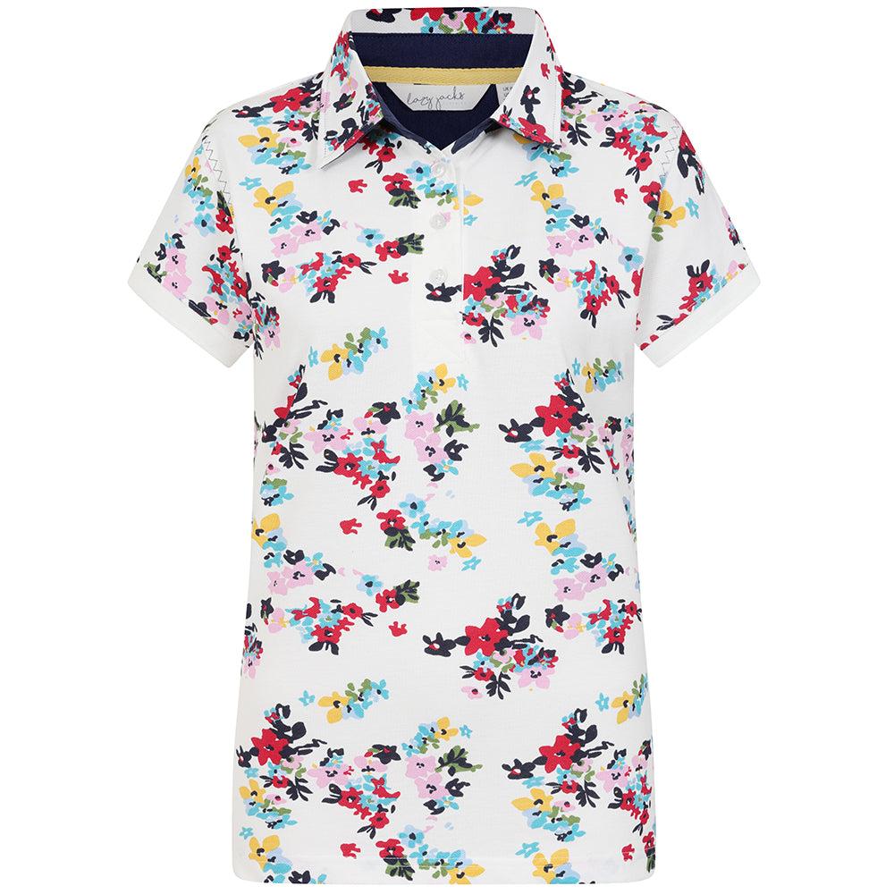 Sweet Pea - Front - Lazy Jacks Womens-Ladies Printed Polo Shirt