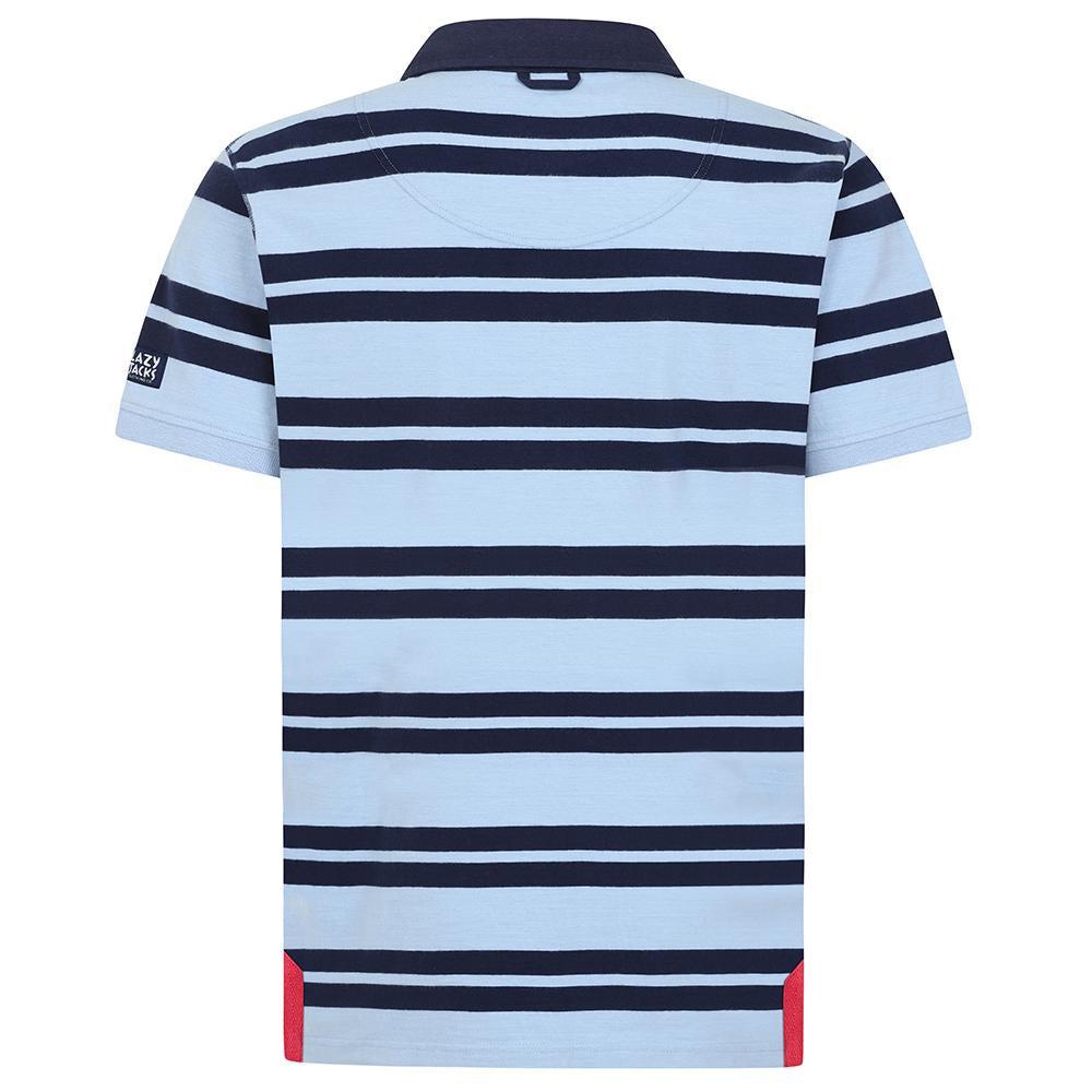 Sky - Side - Lazy Jacks Mens Striped Short-Sleeved Rugby Polo Shirt