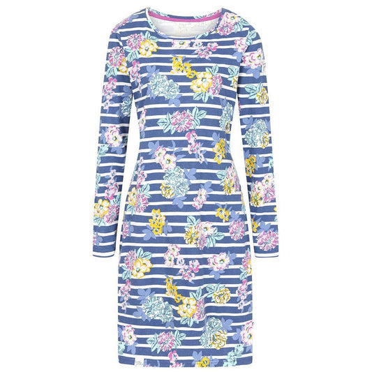 Multicoloured - Front - Lazy Jacks Womens-Ladies Long-Sleeved T-Shirt Dress