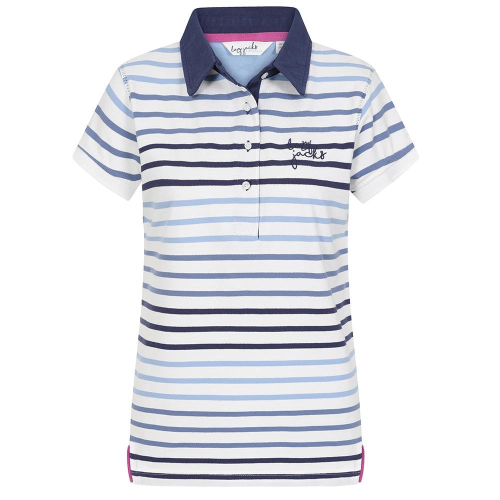 Multicoloured - Front - Lazy Jacks Womens-Ladies Stripe Polo Shirt