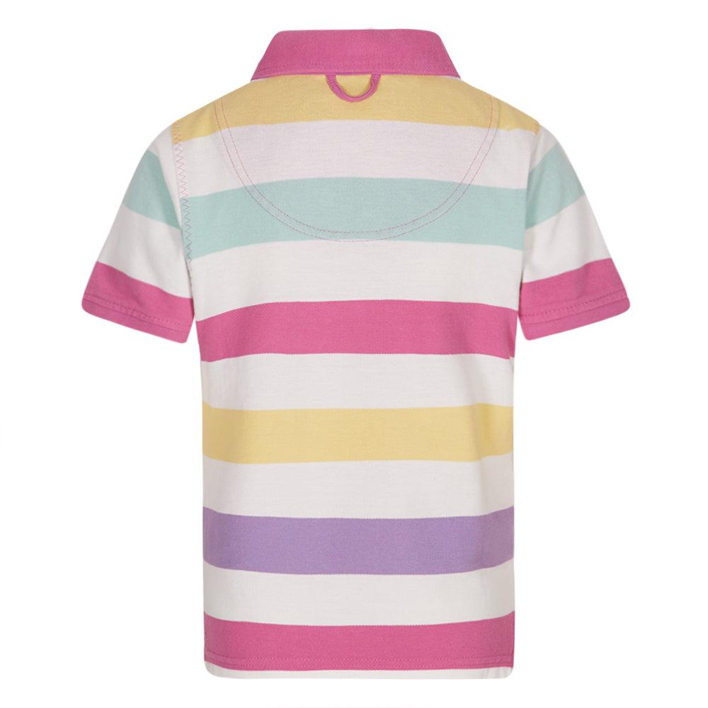 Multicoloured - Back - Lazy Jacks Girls Stripe Polo Shirt