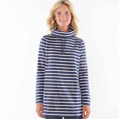 Twilight - Front - Lazy Jacks Womens-Ladies Stripe Roll Neck Sweatshirt