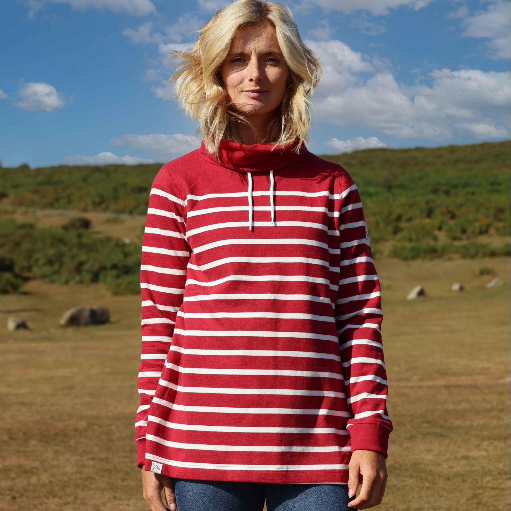 Red - Back - Lazy Jacks Womens-Ladies Sweatshirt