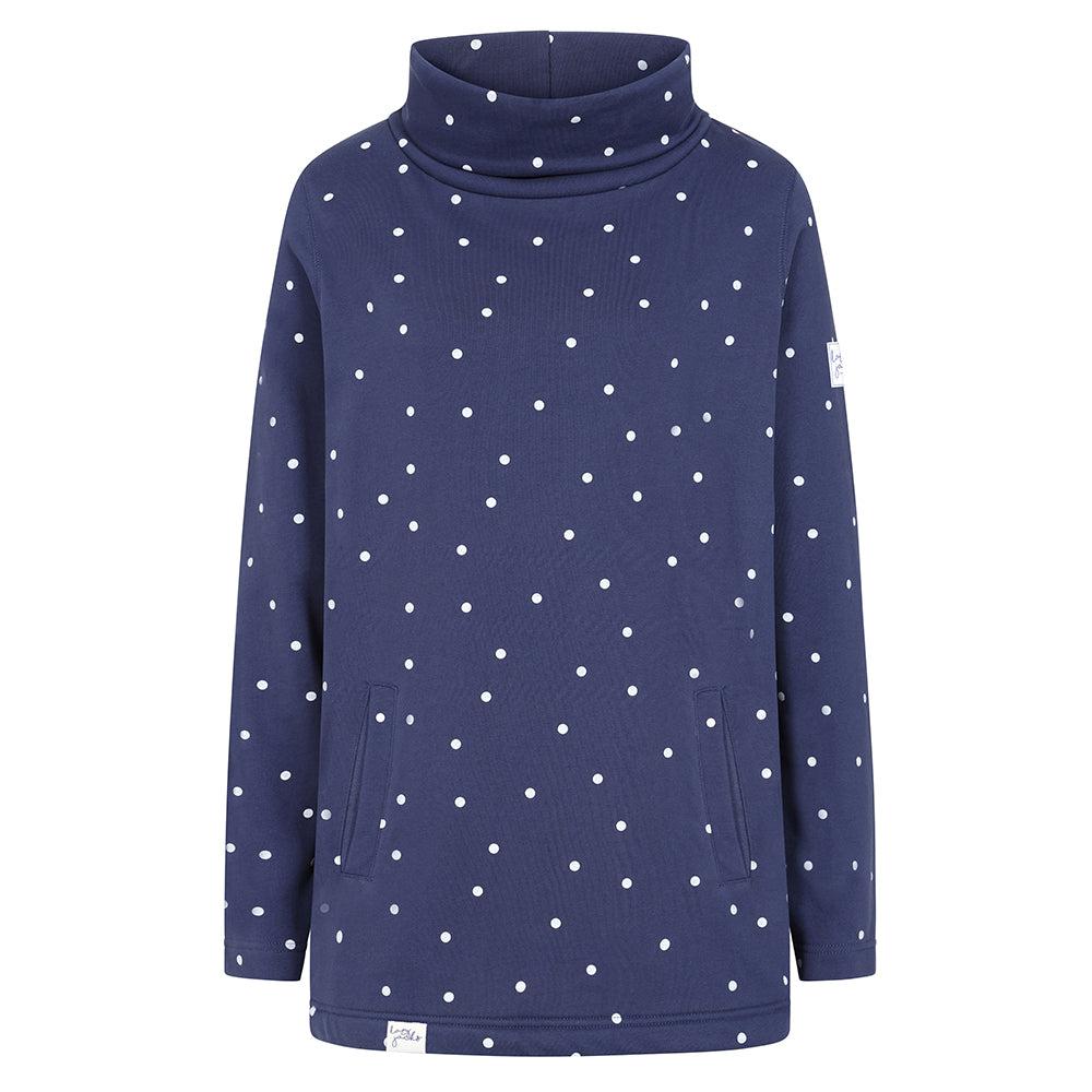 Twilight-White - Front - Lazy Jacks Womens-Ladies Polka Dot Sweatshirt