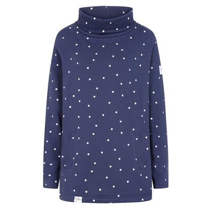 Twilight-White - Front - Lazy Jacks Womens-Ladies Polka Dot Sweatshirt