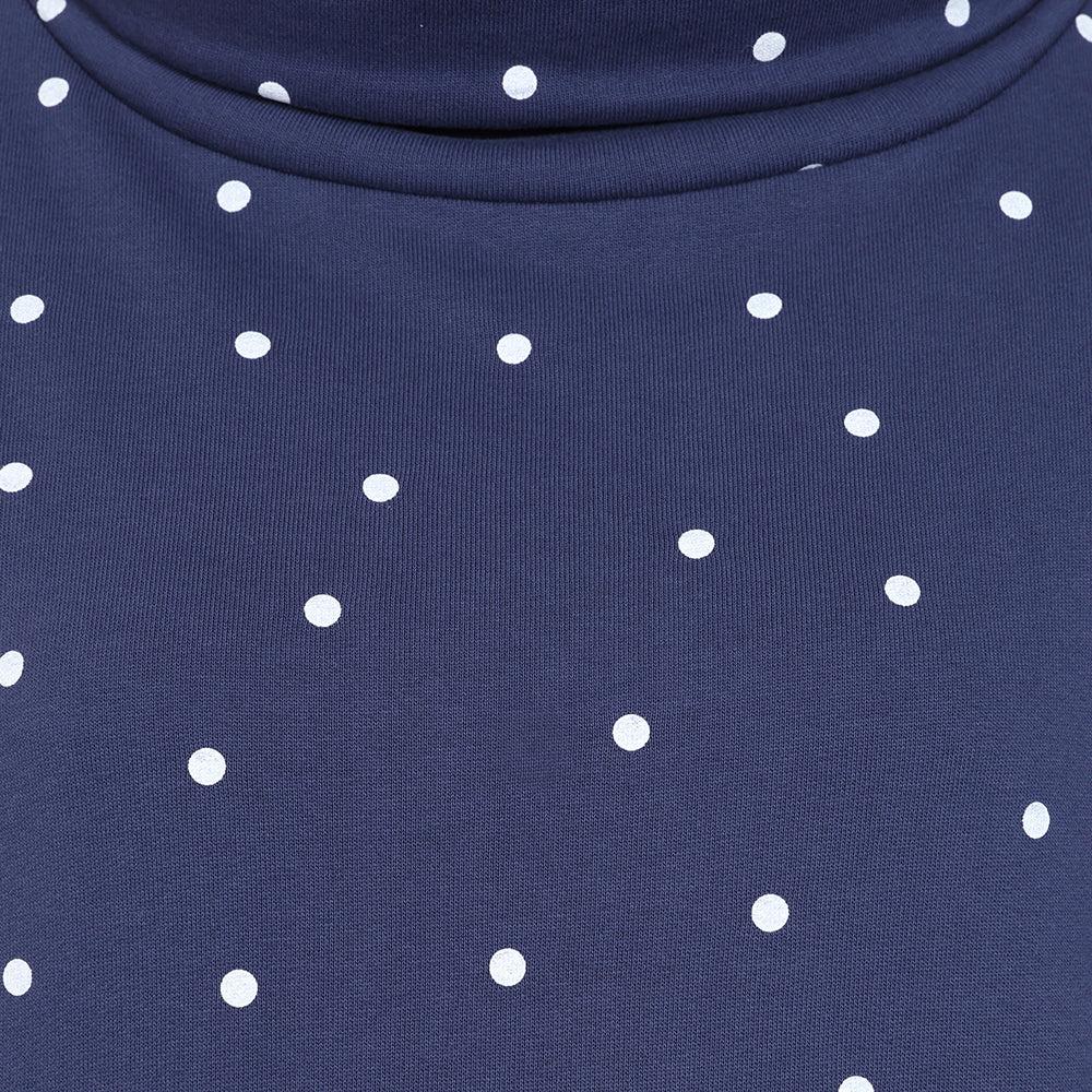 Twilight-White - Side - Lazy Jacks Womens-Ladies Polka Dot Sweatshirt