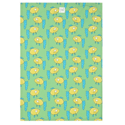 Light Green - Back - Lazy Jacks Fish Tea Towel (Pack of 2)