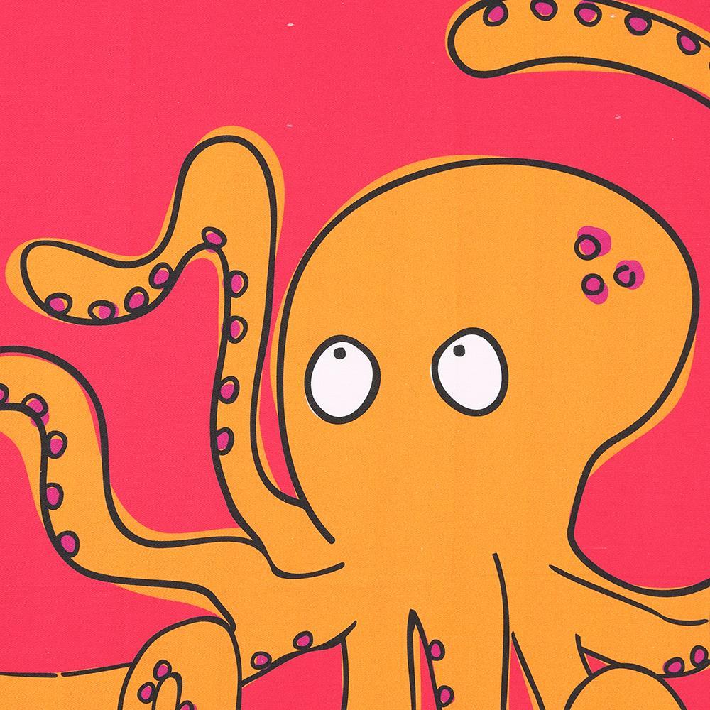 Red - Side - Lazy Jacks Octopus Tea Towel (Pack of 2)