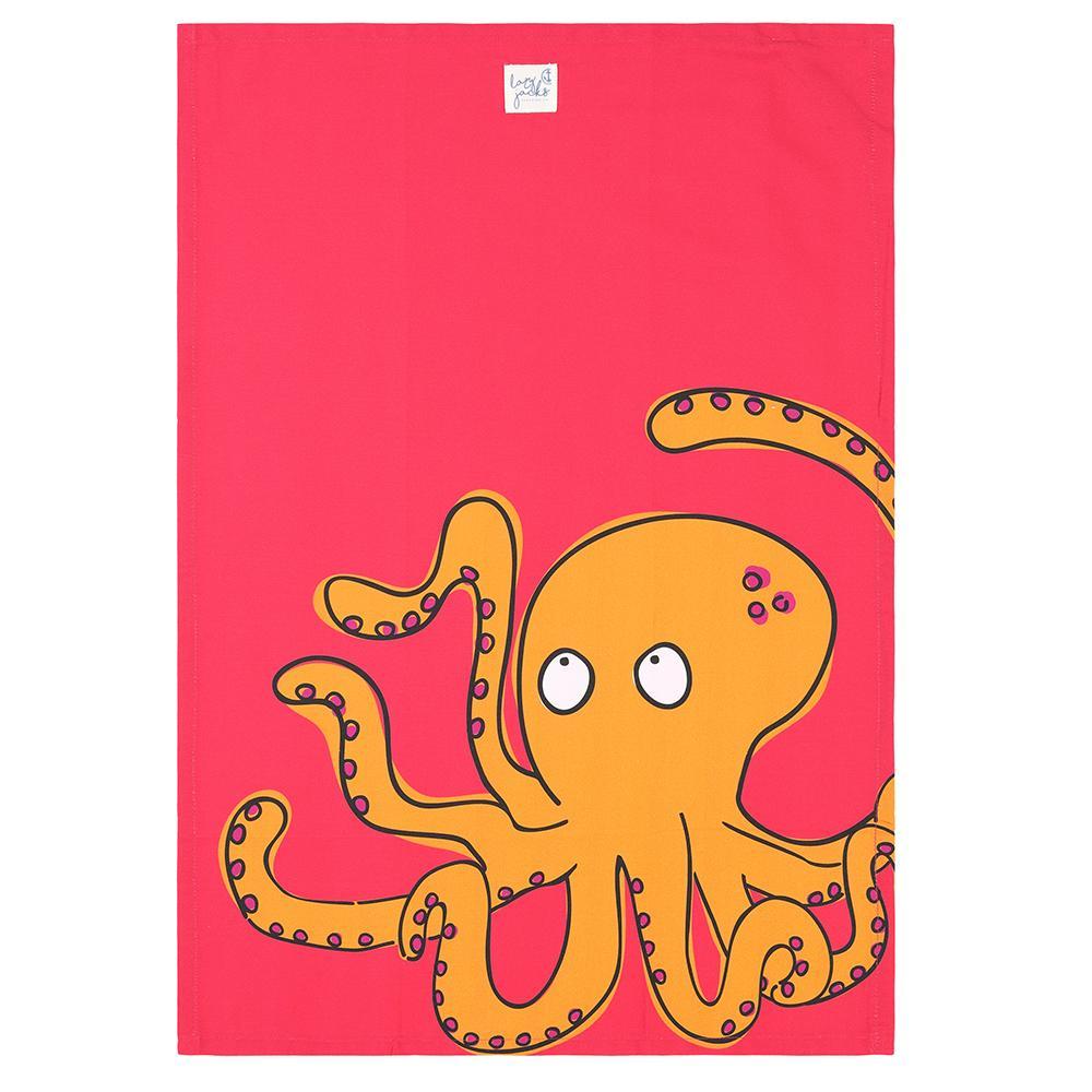 Red - Lifestyle - Lazy Jacks Octopus Tea Towel (Pack of 2)