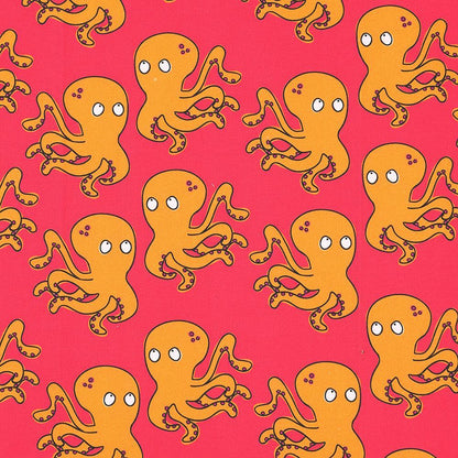 Red - Pack Shot - Lazy Jacks Octopus Tea Towel (Pack of 2)