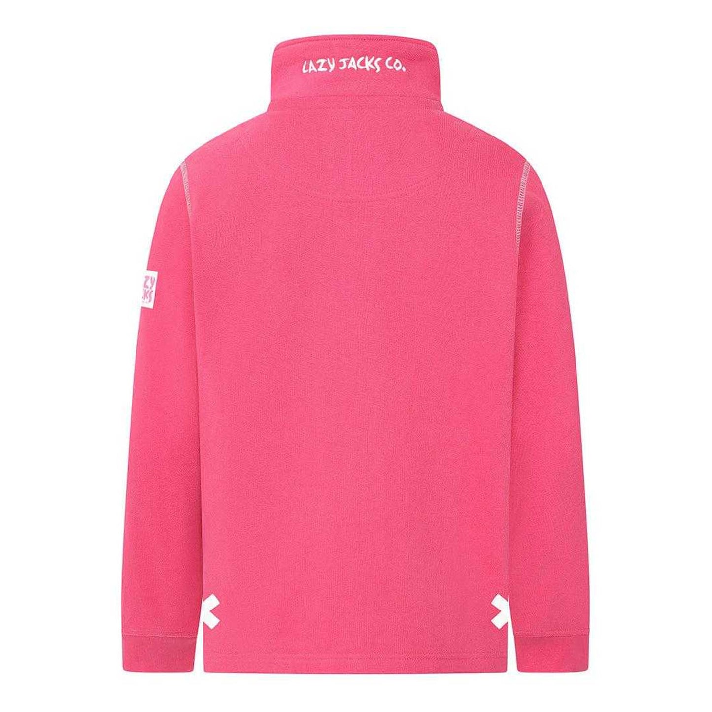 Cherry - Back - Lazy Jacks Girls Plain Soft Quarter Zip Sweatshirt