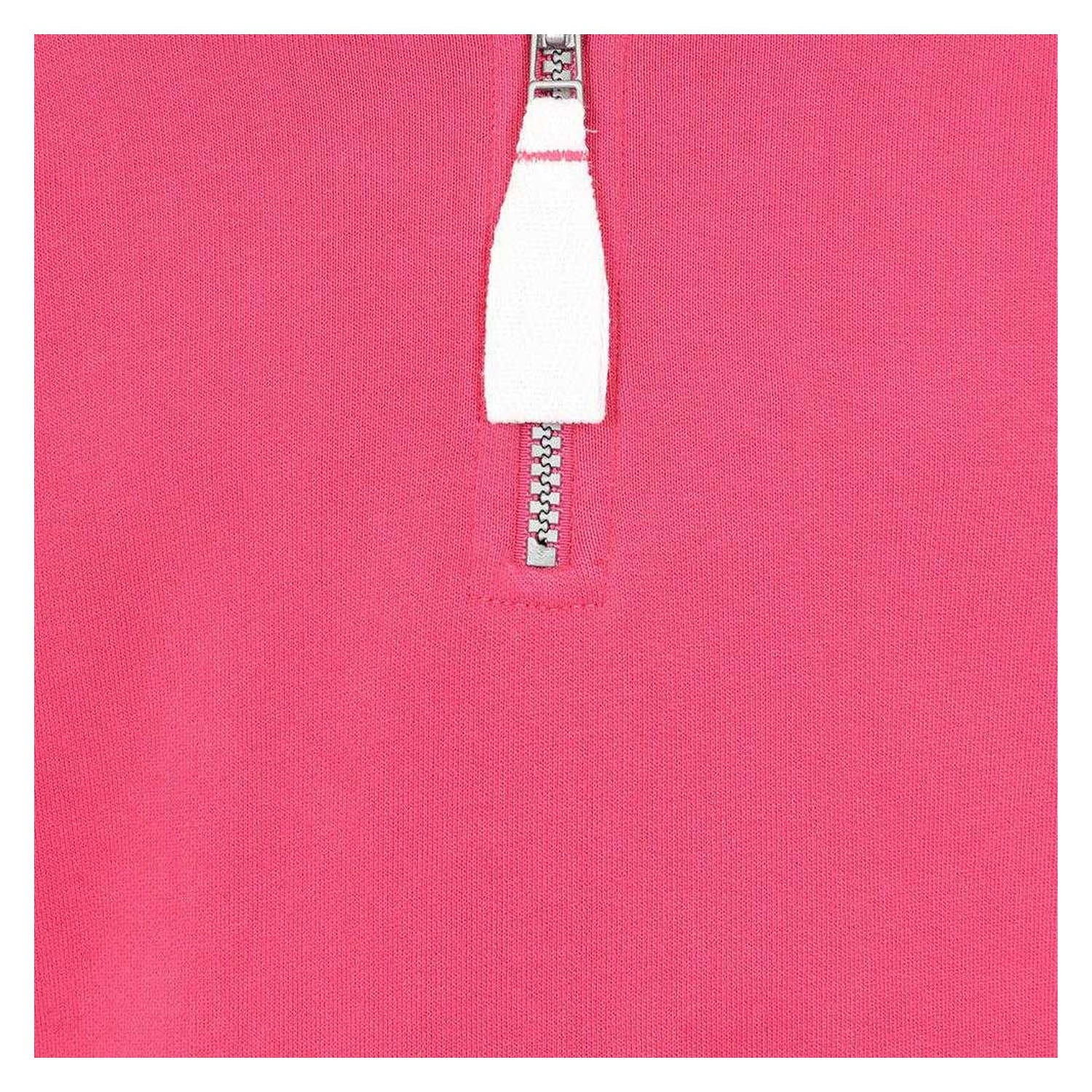 Cherry - Side - Lazy Jacks Girls Plain Soft Quarter Zip Sweatshirt
