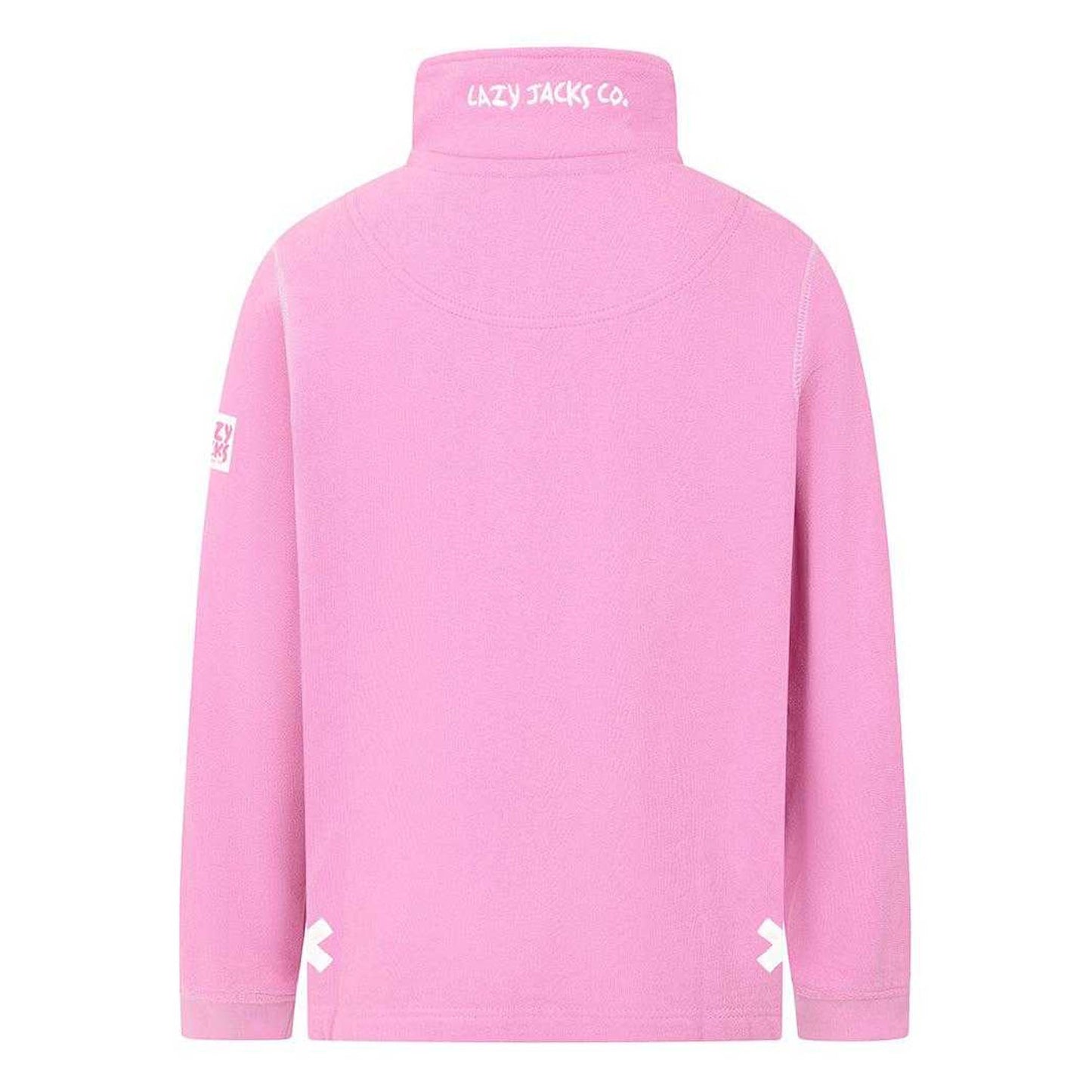 Fuchsia - Back - Lazy Jacks Girls Plain Soft Quarter Zip Sweatshirt