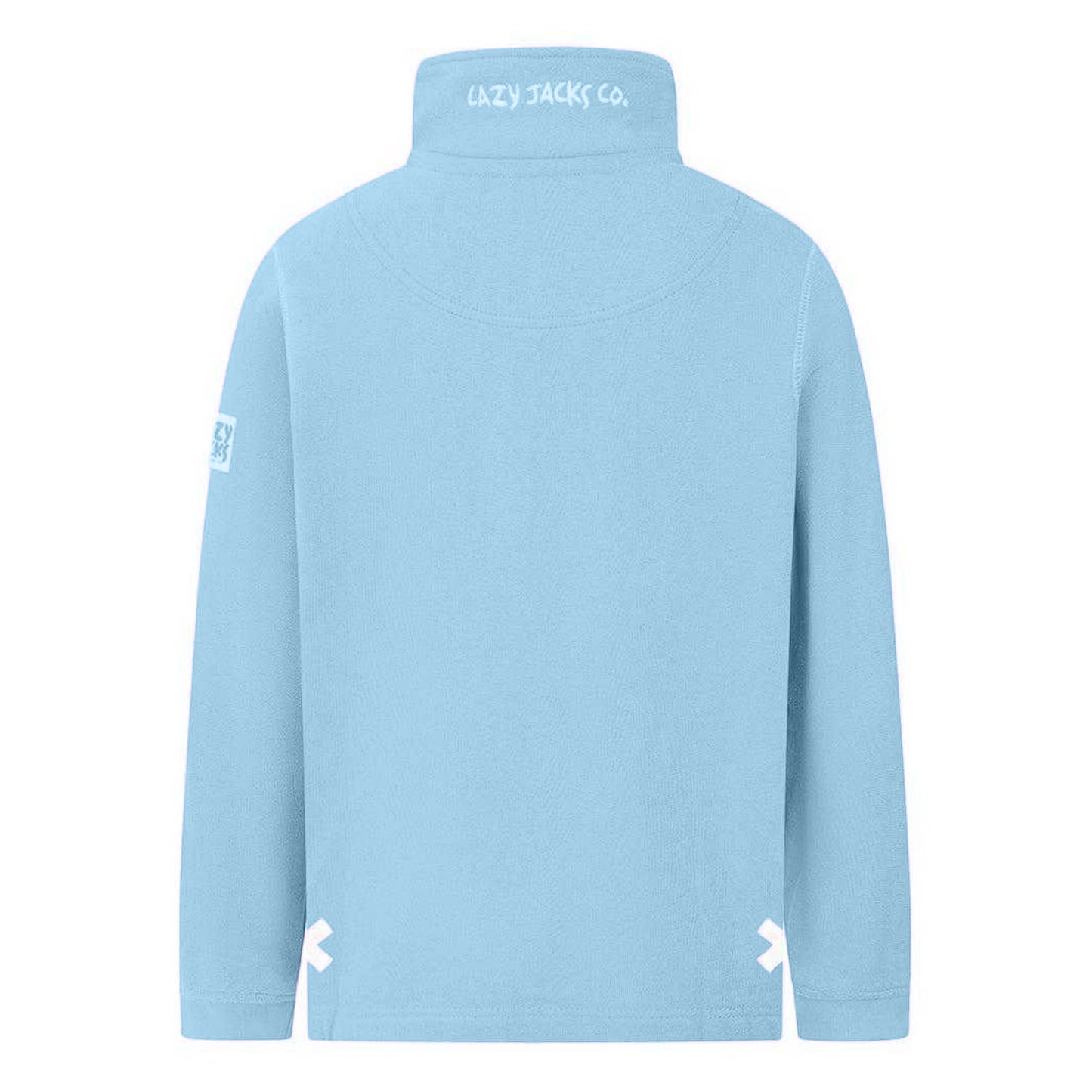 Sky - Back - Lazy Jacks Girls Plain Soft Quarter Zip Sweatshirt