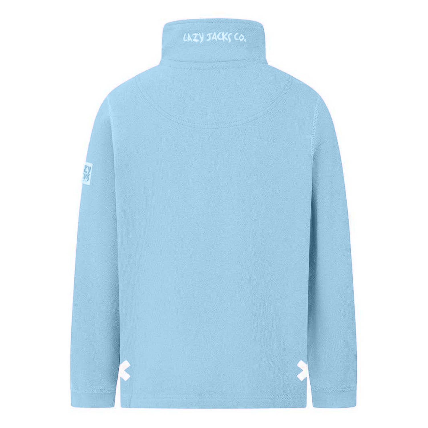 Sky - Back - Lazy Jacks Girls Plain Soft Quarter Zip Sweatshirt