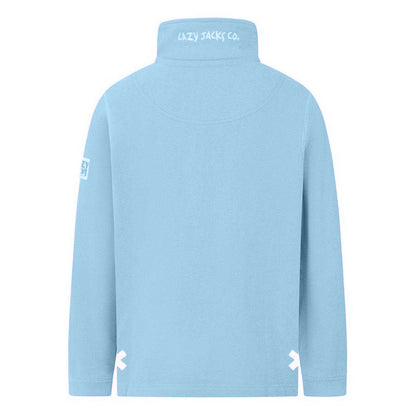 Sky - Back - Lazy Jacks Girls Plain Soft Quarter Zip Sweatshirt