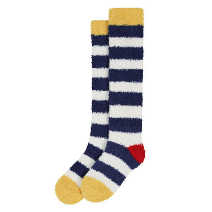 Marine - Front - Lazy Jacks Womens-Ladies Fluffy Knee High Socks