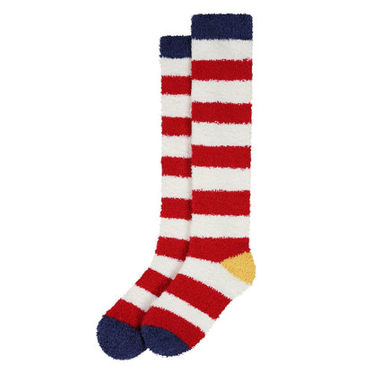Red - Front - Lazy Jacks Womens-Ladies Fluffy Knee High Socks