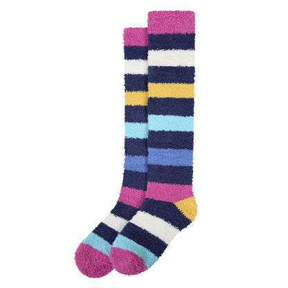 Twilight-Multicoloured - Front - Lazy Jacks Womens-Ladies Fluffy Knee High Socks