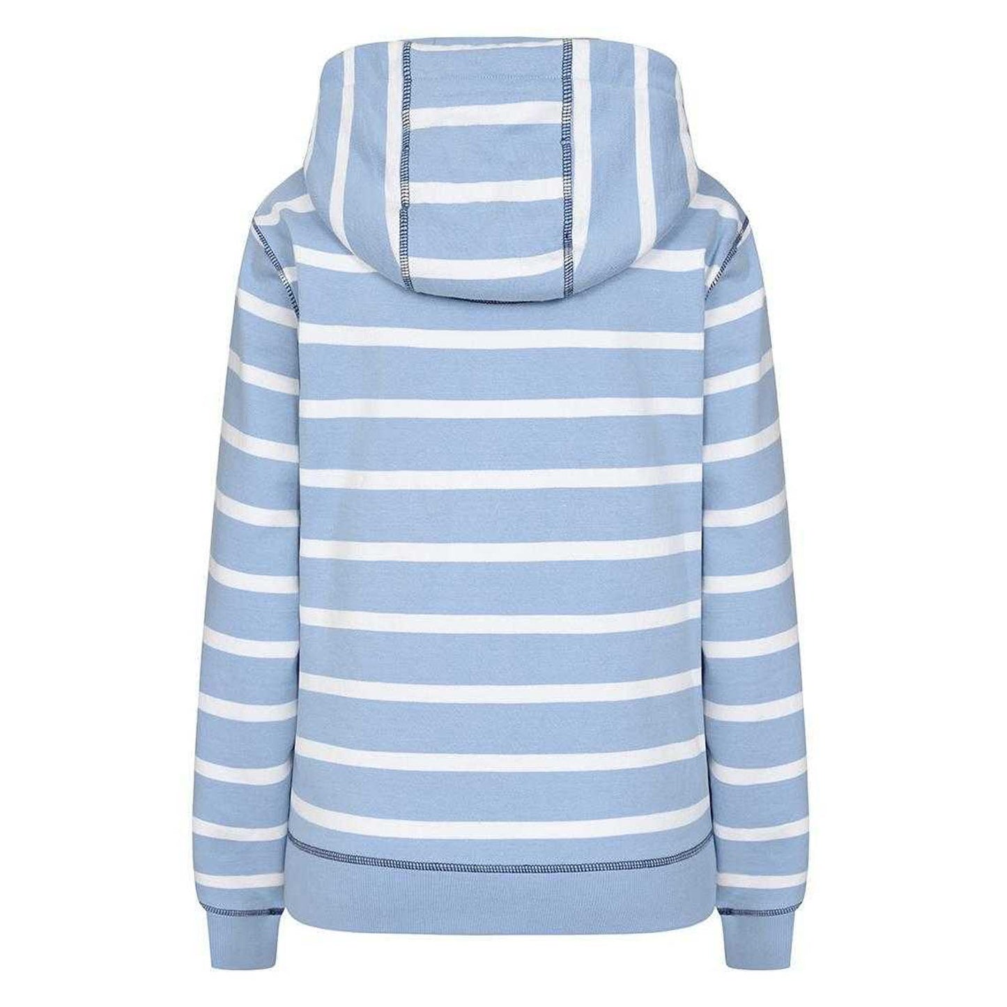 Sky - Back - Lazy Jacks Womens-Ladies Striped Full Zip Hoodie