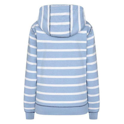 Sky - Back - Lazy Jacks Womens-Ladies Striped Full Zip Hoodie