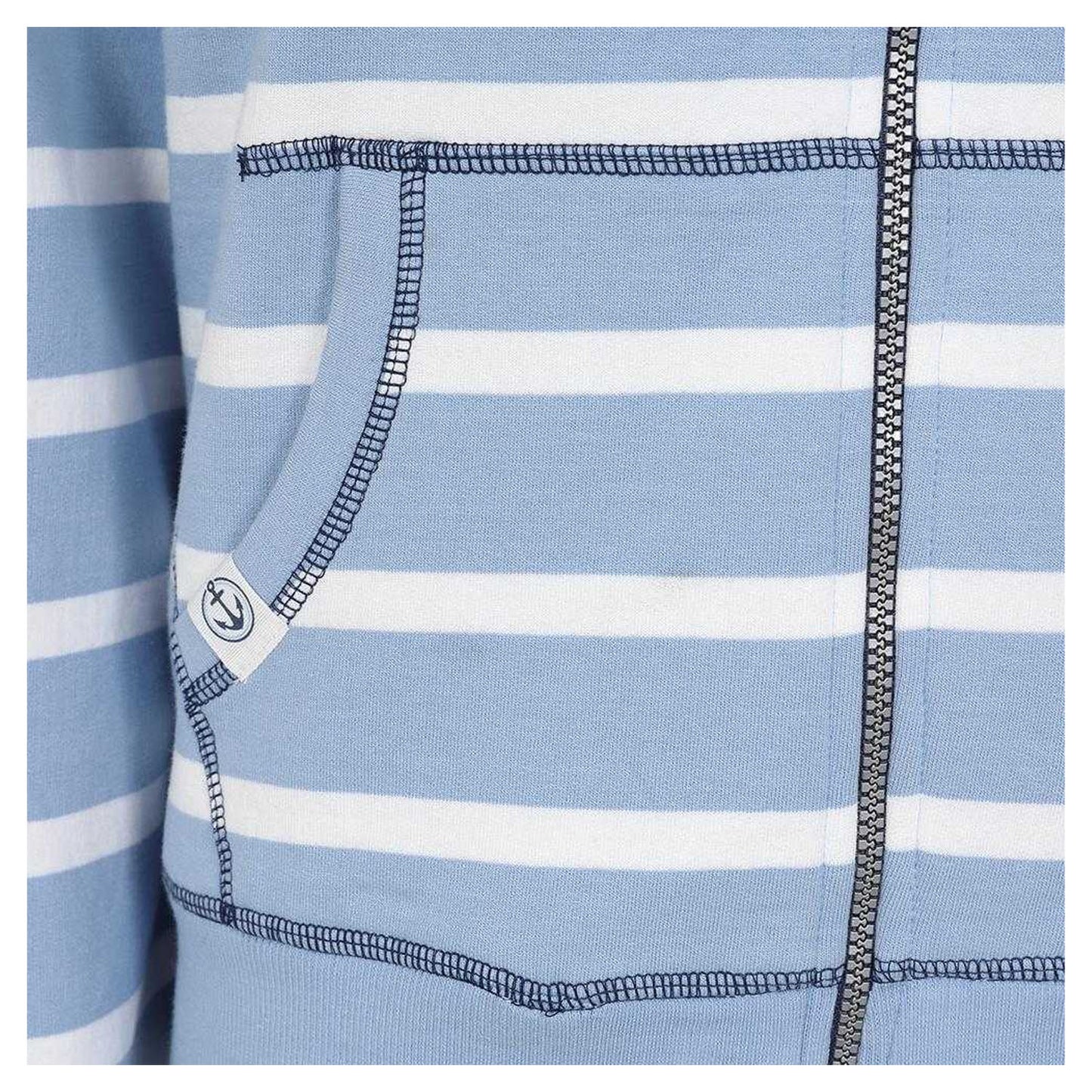 Sky - Side - Lazy Jacks Womens-Ladies Striped Full Zip Hoodie