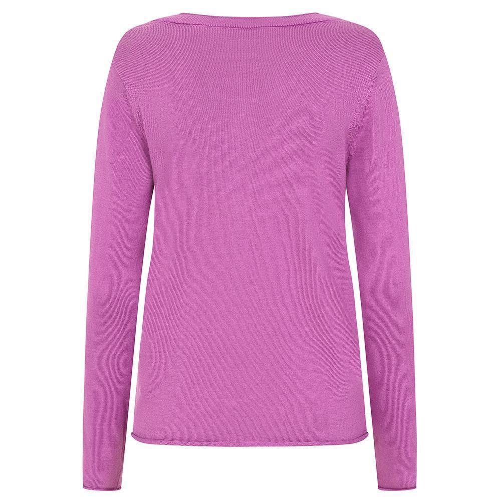 Striking Purple - Side - Lazy Jacks Womens-Ladies Knitted Cardigan