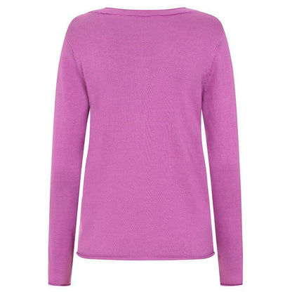 Striking Purple - Side - Lazy Jacks Womens-Ladies Knitted Cardigan