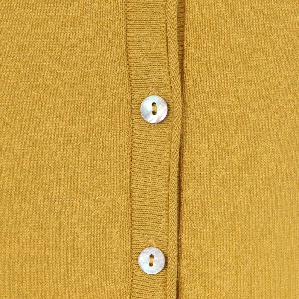Yellow - Back - Lazy Jacks Womens-Ladies Knitted Cardigan