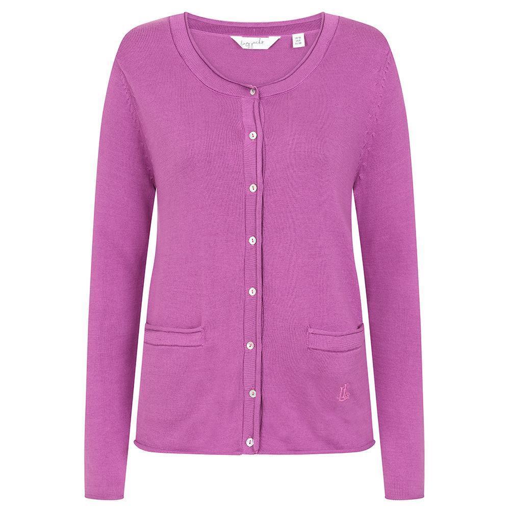 Striking Purple - Front - Lazy Jacks Womens-Ladies Knitted Cardigan