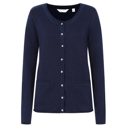 Marine - Front - Lazy Jacks Womens-Ladies Knitted Cardigan