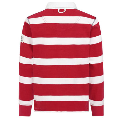Crimson - Side - Lazy Jacks Boys Striped Rugby Shirt
