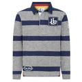 Grey Marl - Front - Lazy Jacks Boys Striped Rugby Shirt