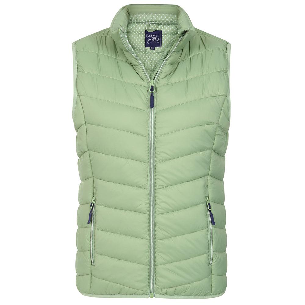 Grass Green - Front - Lazy Jacks Womens-Ladies Quilted Gilet