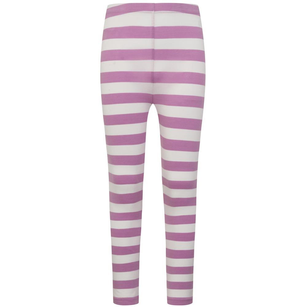 Fuchsia-Cloud - Front - Lazy Jacks Girls Stripe Leggings