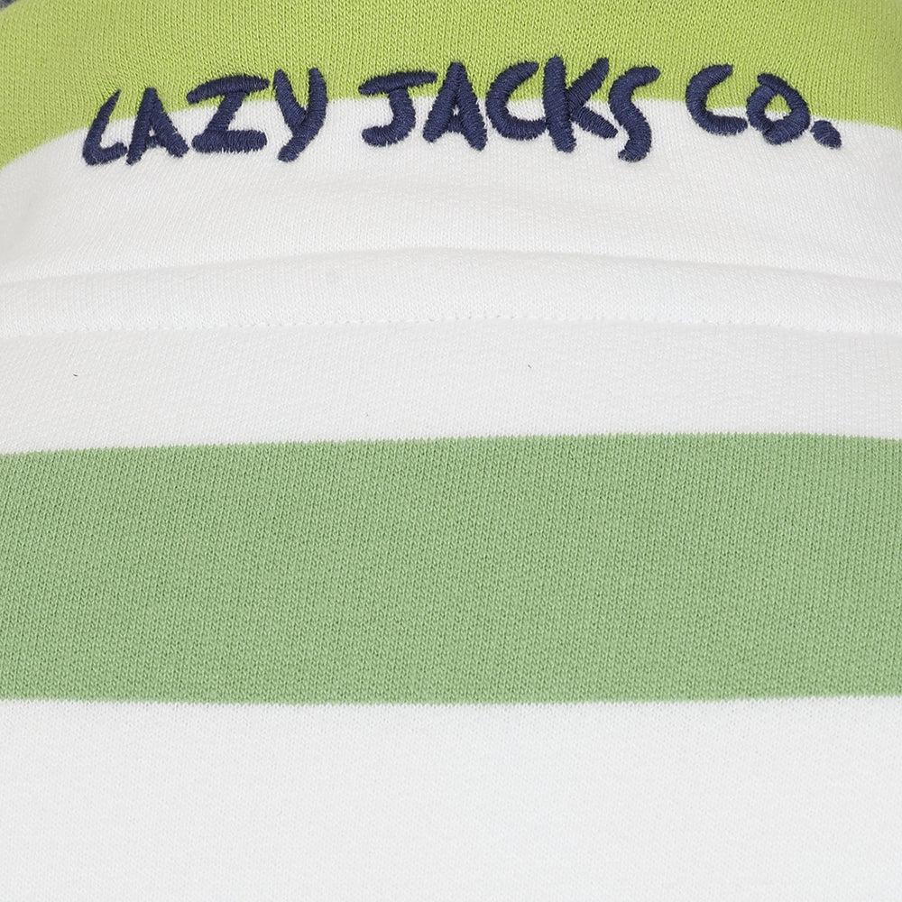 Multicoloured - Lifestyle - Lazy Jacks Womens-Ladies Striped Button Neck Sweatshirt