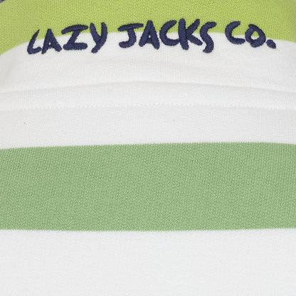Multicoloured - Lifestyle - Lazy Jacks Womens-Ladies Striped Button Neck Sweatshirt