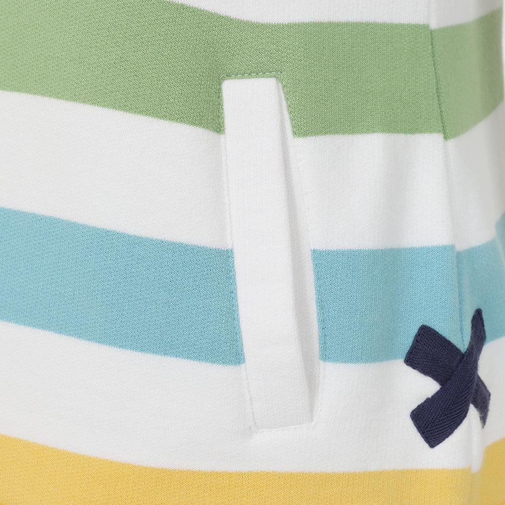Multicoloured - Pack Shot - Lazy Jacks Womens-Ladies Striped Button Neck Sweatshirt