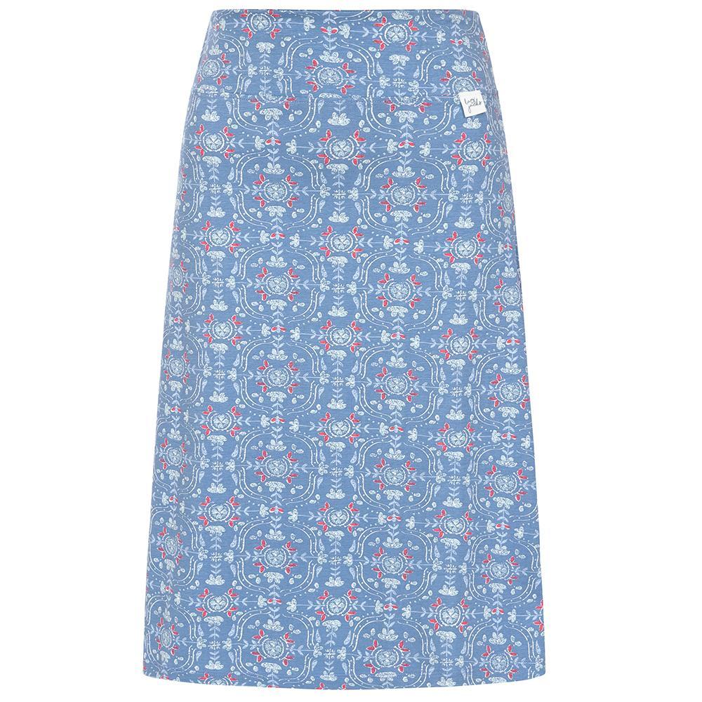 Blue-Red - Front - Lazy Jacks Womens-Ladies Tile Jersey Skirt