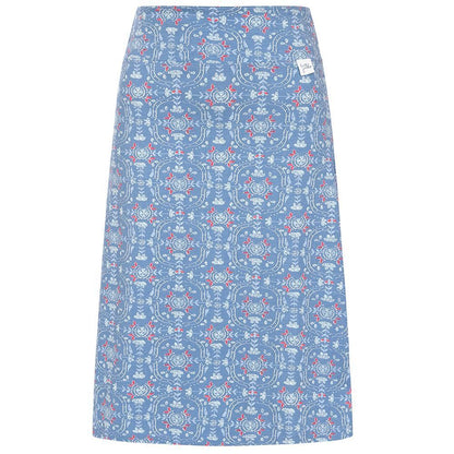 Blue-Red - Front - Lazy Jacks Womens-Ladies Tile Jersey Skirt