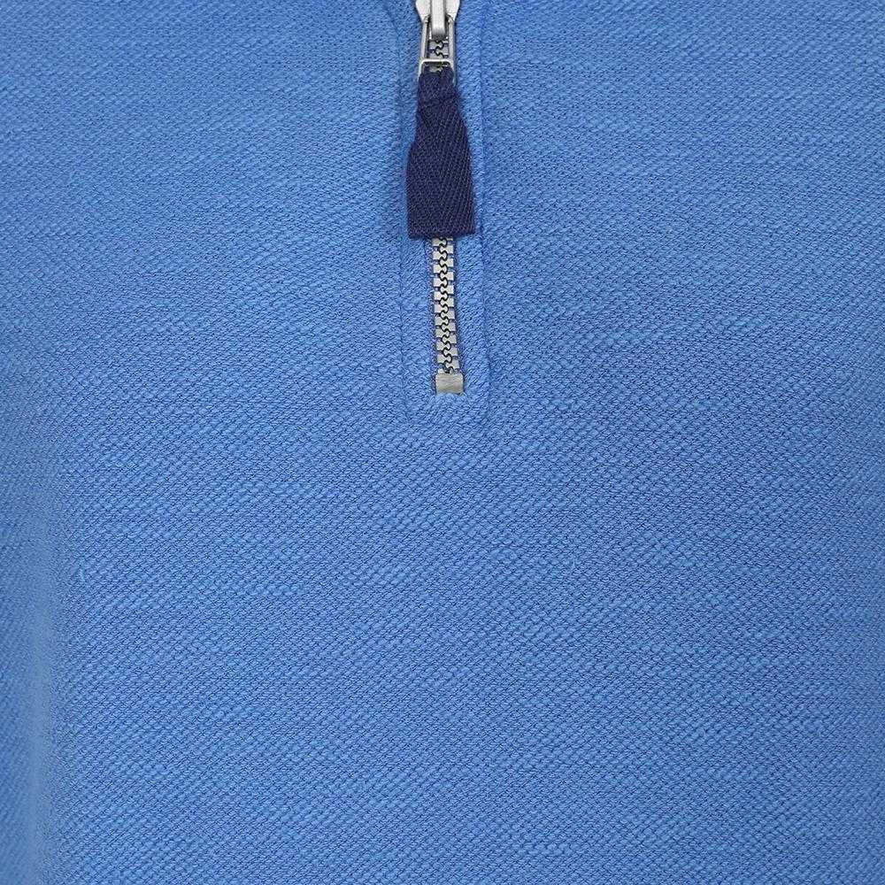Blue - Side - Lazy Jacks Womens-Ladies Quarter Zip Sweatshirt