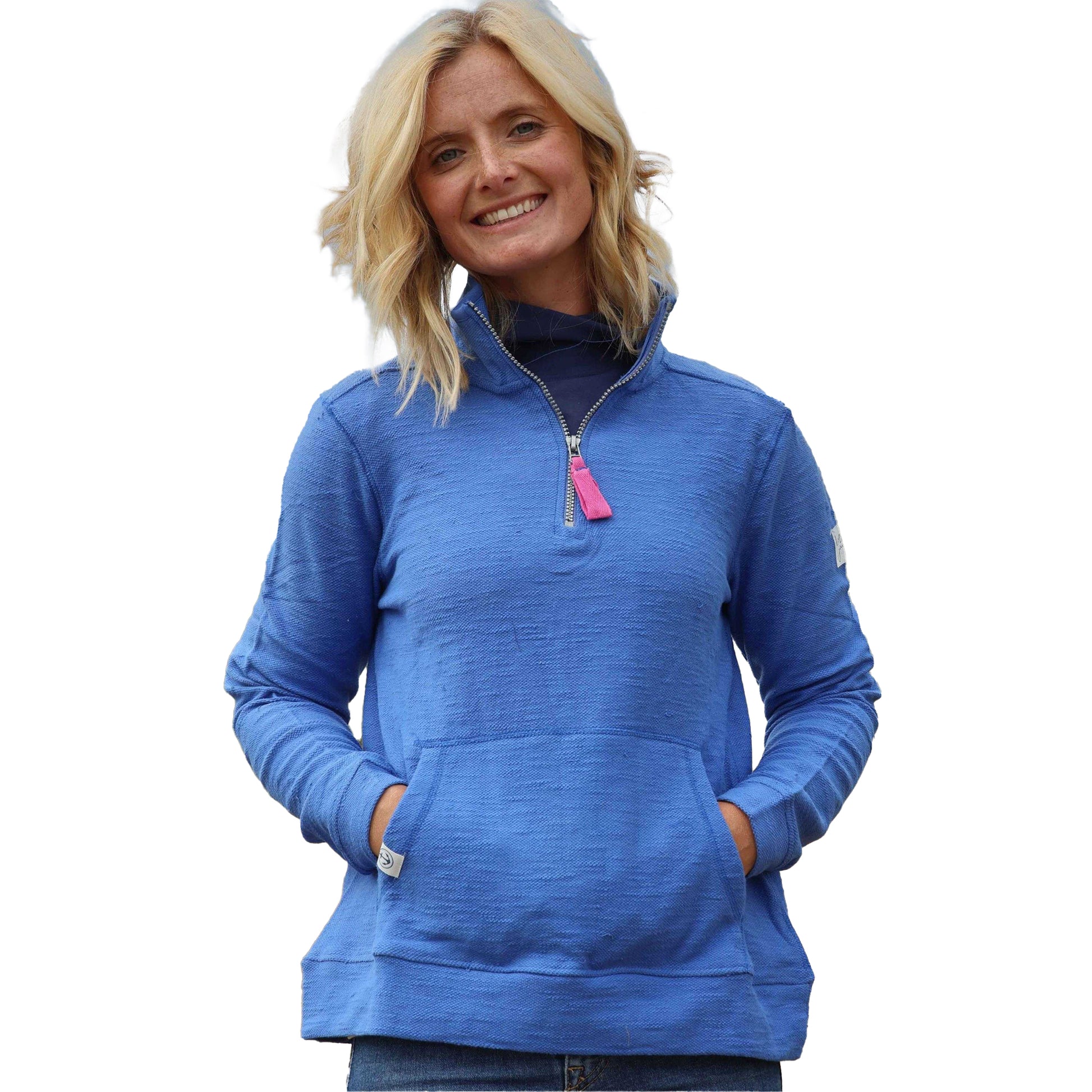 Blue - Lifestyle - Lazy Jacks Womens-Ladies Quarter Zip Sweatshirt