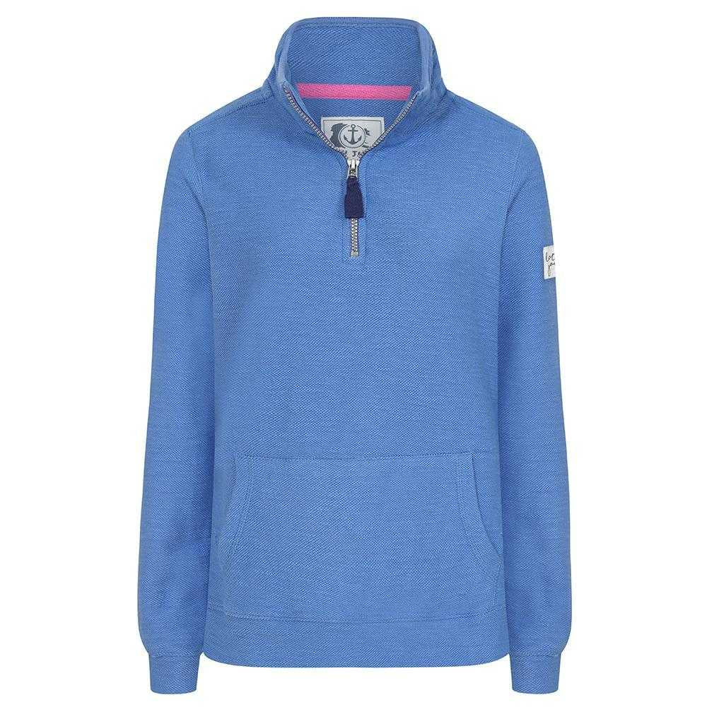 Blue - Front - Lazy Jacks Womens-Ladies Quarter Zip Sweatshirt
