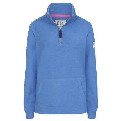 Blue - Front - Lazy Jacks Womens-Ladies Quarter Zip Sweatshirt