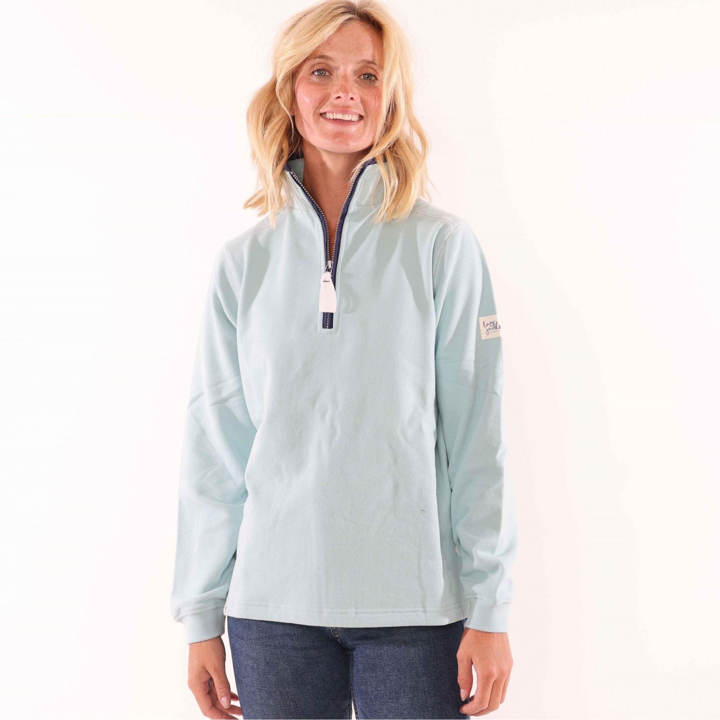 Mint - Front - Lazy Jacks Womens-Ladies Quarter Zip Sweatshirt