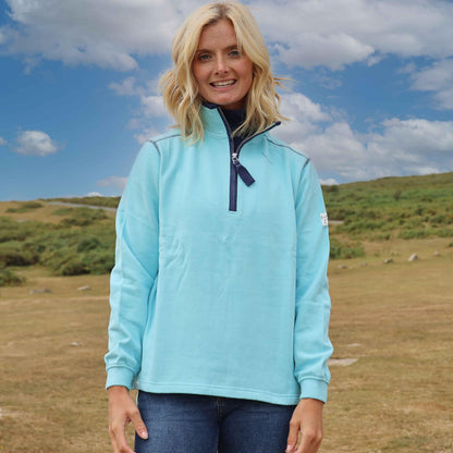 Spearmint - Front - Lazy Jacks Womens-Ladies Quarter Zip Sweatshirt