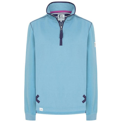 Niagara Blue - Front - Lazy Jacks Womens-Ladies Quarter Zip Sweatshirt