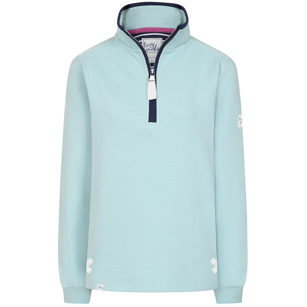 Mint - Back - Lazy Jacks Womens-Ladies Quarter Zip Sweatshirt
